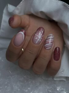 manicure żelowy, noworoczne trendy w manicure, trendy w manicure 2026, zimowy manicure Kraków, karnawałowe paznokcie, modny manicure hybrydowy 2026